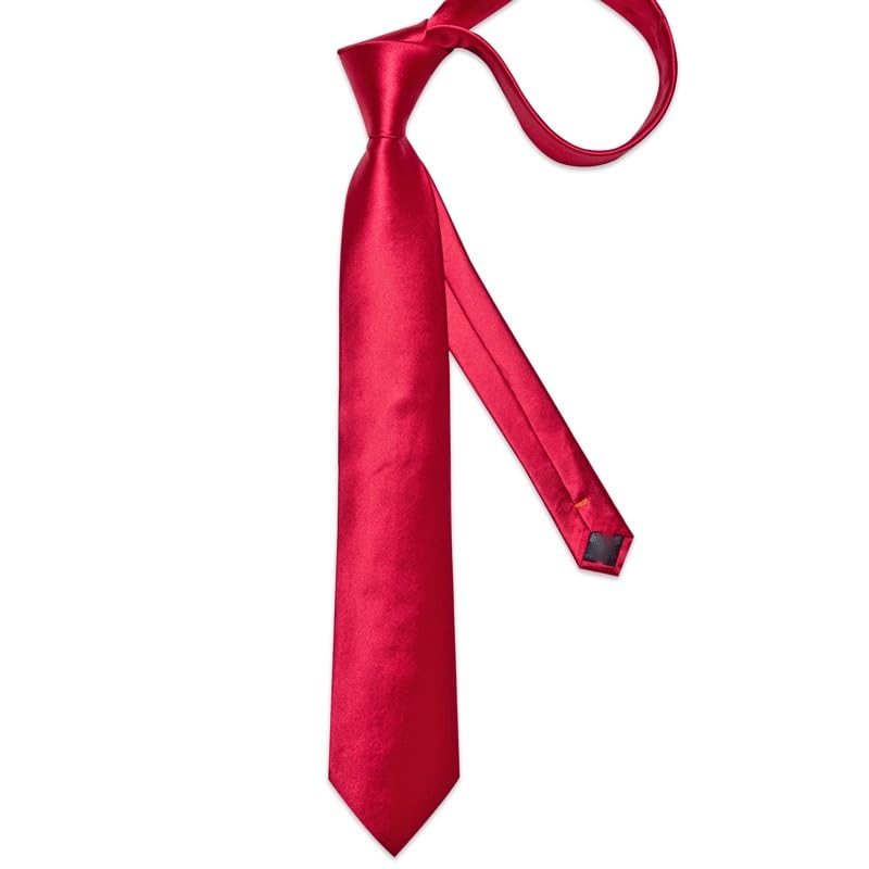 Corbata clásica sólida para hombre de seda y poliéster 8 cm miniatura 4