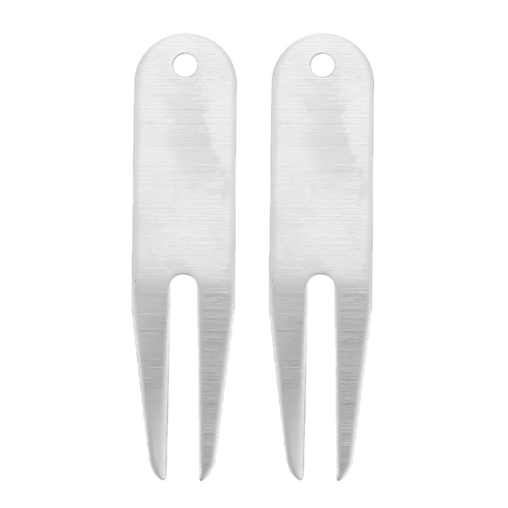 Toddmomy Edelstahl Golf Pitchgabel 2 Stück Tragbares Divot Reparaturwerkzeug Für Golfplatz Klein Handlich Für Golftasche Praktisches Golfzubehör