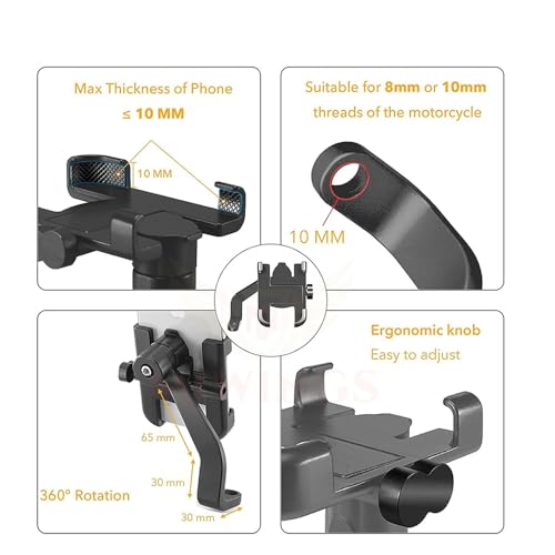 Image of C-2 Bike Mobile Holder for Smartphones, Easy Installation, Universal Compatibility for All Mobile Devices