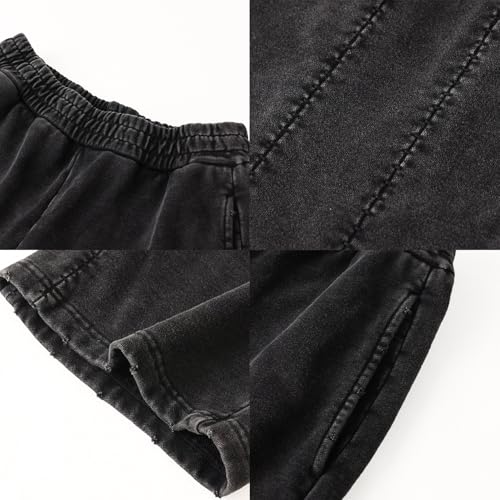 Men’s Vintage Wash Loose Straight Leg Pants, Cotton Trousers for Jogging & Ball Sports, Streetwear for 18-25 6
