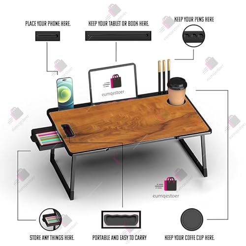 Image of Office Table for Home /Writing Desk for Office /Folding Table for School /Folding Study Table /Work from Home -Multipurpose Table-> (B-WOOD COTTED)