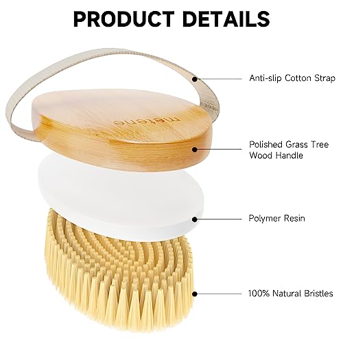 metene dry brushing body brush exfoliating body scrubbers natural bristles for dry skin improve circulation stop ingrown hairs reduce acne and cellulite