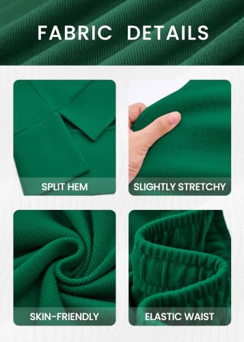 KIRUNDO Sweatsuits 2 Piece Outfit Matching Lounge Sweat Set(Green, S) - image 2