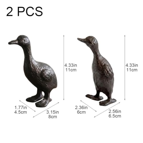 Statues de canards en fonte lot mini décoration maison style ferme rustique campagne - 4