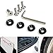 iJDMTOY 4pc JDM Racing Style M6 Black Aluminum Washers Bolts Kit Compatible with Car License Plate Frame, Fender, Bumper, Engine Bay, etc
