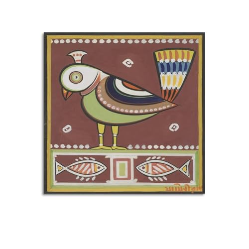 Jamini Roy（Bird） Posters of Famous Paintings Print Photo Art Painting Canvas Home Decorative Bedroom Modern Decors Gifts 12x12inch(30x30cm)