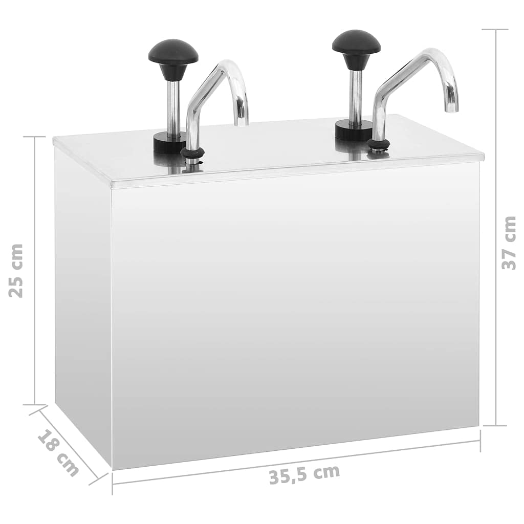 vidaXL Saucenspender Gastro Gastronomie Pumpspender Senfspender Dosierspender Soßenspender Ketchupspender Mayo Spender Edelstahl 2x3,5L