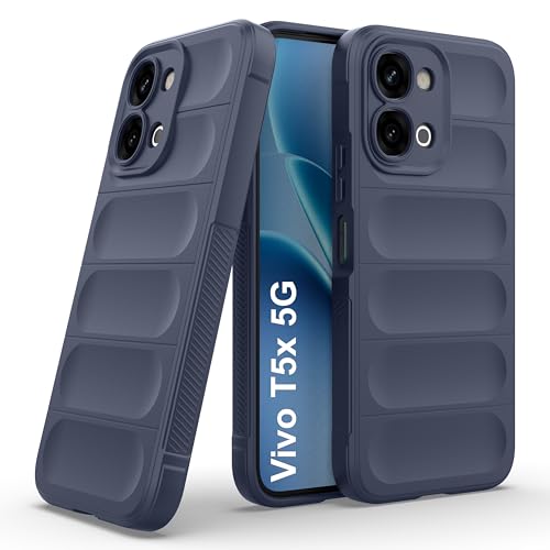 Image of Zapcase Back Case Cover for Vivo T5x 5G | Compatible for Vivo T5x 5G Back Cover | Liquid Silicon Magic Case with Camera Protection | Sapphire