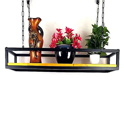 Cadre en bois et métal pour support de fleurs suspendu et jardinière de bar