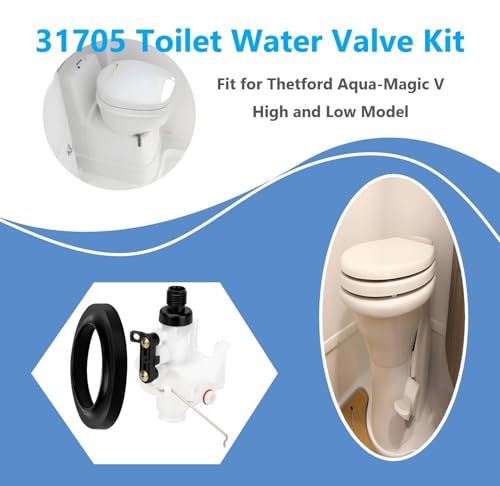 Image of 31705 31688 RV Toilet Water Valve Kit Freeze-resistant and Leak-resistant RV Toilet Parts for Thetford Aqua-Magic V High and Low Models RV Toilet Parts