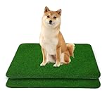 2 Stück Hundeklo Balkon, Kunstrasen Hundetoilette Waschbar Welpentoilette Wiederverwendbar Rasen Training Pee Pads Trainingsunterlage für Kleine Hunde (46 x 36 cm)
