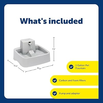 PetSafe Oasys 1 Gallon (128 Ounce) Medium Pet Fountain - Cat or Medium Breed Dog Water Fountain - Dishwasher Safe Filtered Water Dispenser with Flow Control - Filters Included - Easy to Clean