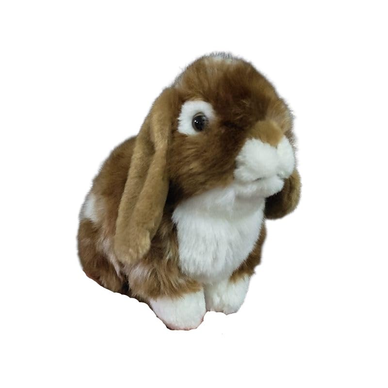 Peluche lapin oreilles tombantes marron, le premier compagnon de vie de bébé