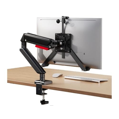 Brazo Monitor Brazo de montaje for un solo monitor con soportes adaptadores de montaje, compatible con pantallas de hasta 32' sin orificios de montaje, soporte de escritorio for un solo monitor con re