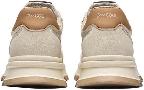 Men's Stylish and Breathable White Men's Leather Panel Sneakers Casual Lace-up Stylish Tennis and Running Shoes with Ethnic-Style Floral Fabric Accents Casual Skate Shoes - Image 5