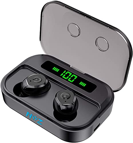 Wireless Earbuds, NYZ True Wireless Bluetooth Earbuds Bass Headphones Earphones with Wireless Charging Powerbank Case Battery Display IPX7 Waterprooof 70H Playtime for iPhone,Android,Windows(Black) Wireless Earbuds, NYZ True Wireless Bluetooth Earbuds Bass Headphones Earphones with Wireless Charging Powerbank Case Battery Display IPX7 Waterprooof 70H Playtime for iPhone,Android,Windows(Black)