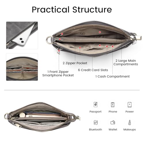 Image of SENDEFN PU Leather Crossbody Bag for Women Small Clutch Purses Crossbody Shoulder Handbag Wallet Purses RIFD Card Slots