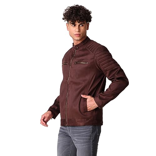 Image of Leather Retail Men's Suede Coffee Faux Leather Jacket