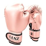 Luniquz Boxhandschuhe - Punchinghandschuhe 4oz 6oz 8oz Kickboxhandschuhe für Kinder Junior Senior Kickboxen, Sparring, Kampfsport, Boxsack, 4OZ Schwarz