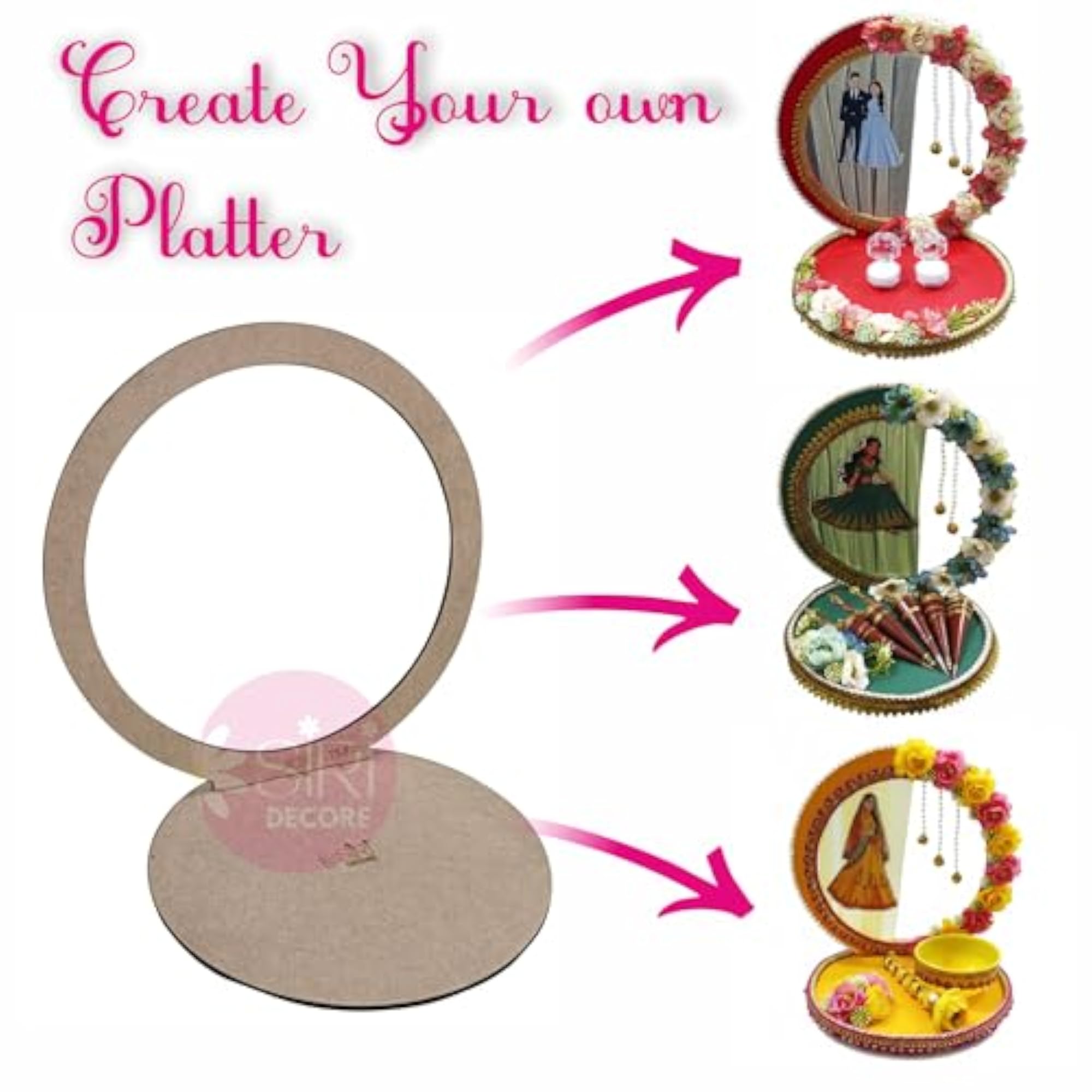 MDF Base Platter for Engagement Ring Ceremony, Wedding Decor