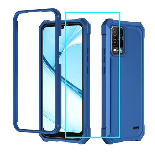 Aulzaju Case for Blu View 5 Pro with Screen Protector Full Body Design Blue