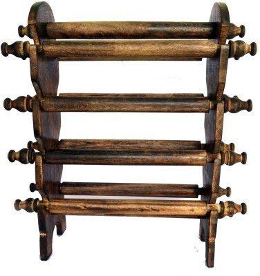 Image of Wooden Carved Bangle Stand | Folding Chuddi Stand | Gift item for women | Bar Bracelet, Bangle Jewelry Holder Stand Display Organizer, Bracelet Holder for Jewelry (Bangle stand 8 rods)