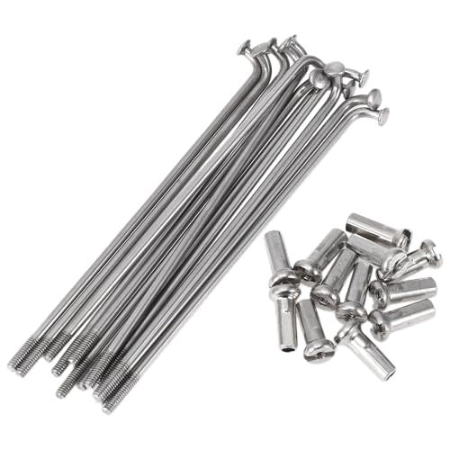 A ABSOPRO 12 Set 14G Bicycle Spokes 82mm Bike Wheel Spokes 304 Stainless Steel Silver Tone