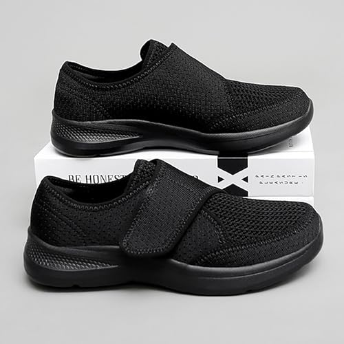 Men's Women's Mesh Round Toe Hook and Loop Loafers with Arch Support Casual Breathable Slip-On Orthopedic Sneakers Comfort Lightweight Non-Slip Driving Walking Shoes3