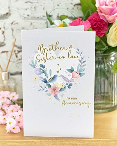 Brother and Sister in Law Wedding Anniversary Card - Happy Anniversary Card - Couples Anniversary Card