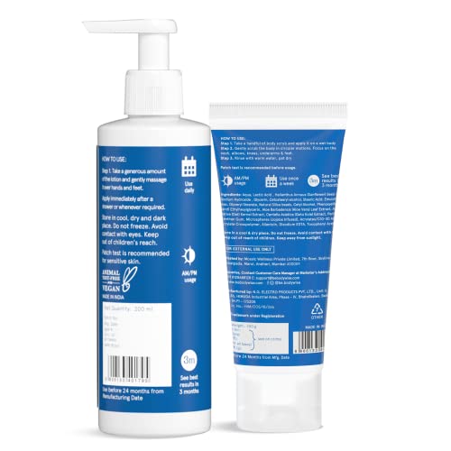 Image of Be Bodywise 10% AHA Body Scrub (200g) & 5% Lactic Acid Body Lotion (200ml) | With Aloe Vera, Oats & Cica Extract | Exfoliates Skin, Reduces Tan, Ingrown Hair & Reduces Appearance Of Strawberry Legs