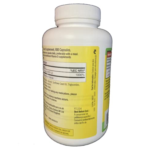 Kirkland Signature Extra Strength Vitamin D3 2000 I.u. 600 Softgels, Bottle #TOP2