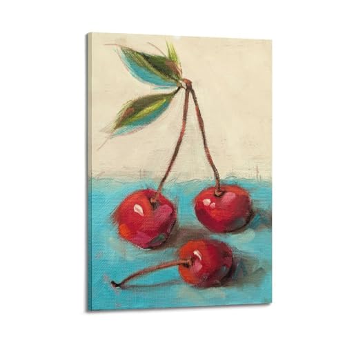 Cerises toile déco moderne cadre 20x30cm tableau salon