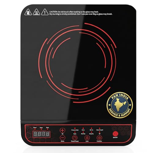 Image of OTEK Induction Cooktop | Portable Electric Stove with Touch Panel | 8 Preset Modes, 11 Power Levels | Timer, Safety Lock & Fast Heating | 2200W Easy to Use (CookMaster)