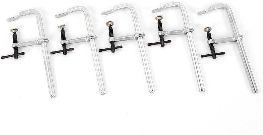 Miniatura 6 de Abrazadera de soldadura F para carpintería, 12.4 x 4.33 pulgadas, apertura máxima de 8 pulgadas, juego de abrazaderas de acero sólido de alta