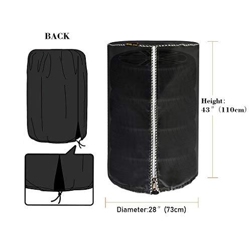 Mr.You Large Tire Cover,Tire Storage Bag & Seasonal Tire Cover,Waterproof Dust-Proof (Diameter 28-inch,Black Coated) - Thumbnail 2