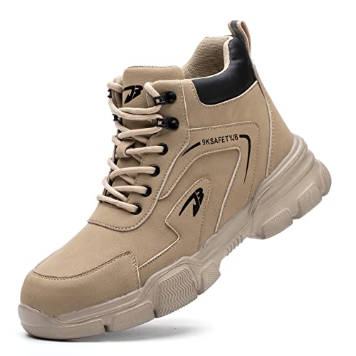 Steel Toe Shoes for Men Women Lightweight Waterproof Work Safety Boots Anti-Smashing Anti-Puncture Hiking Shoes