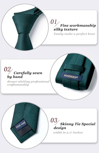 Image of Enlision Ties for Men Solid Color 3.35 inch Formal Business Necktie Classic Satin Mens Wedding Party Ties