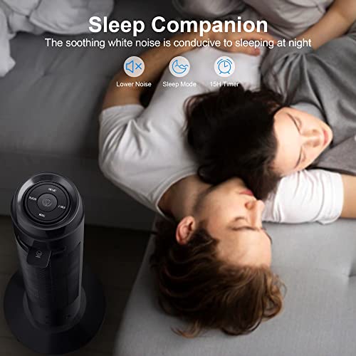 Uthfy Tower Fan For Bedroom, 80°Oscillating Fan, Bladeless Fan With 3 Speeds, 3 Modes,15H Timer, 36 Inch Floor Standing Fan With Remote, Quiet Cooling Fan, Electric Fan For Home Room Office, Black #TOP4