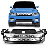 PIT66 Front Hood Center Grille Grill Compatible with Land Rover Range Rover Sport 2014-2017 LR054766, LR044120 Silver