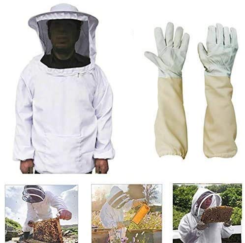 Tokenhigh Imkeranzug, Imker Schutzanzug Imker Jacke Hut Schleier Handschuhe Jacke Faltbar Zaunschleier Schleier Overall…