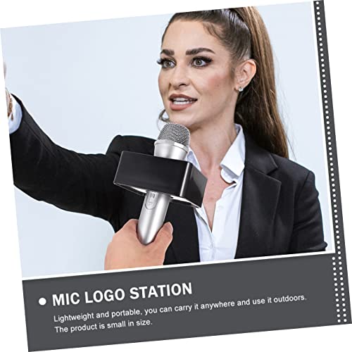 Totority 10 Pcs Logotipo Do Microfone Acessórios Para Microfone Capa De Microfone Entrevista Microfo