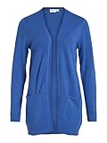 Strickjacke für Damen, V-Ausschnitt, Rippbündchen, Aufgesetzte Taschen, Gerader Saum, Ohne Verschluss