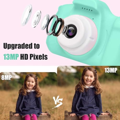 Image of Kids Digital Camera for Photos & Videos | Mini Camera Toy with 2-Inch Screen & USB Rechargeable | Fun & Educational Gift for Boys & Girls Age 3-15 | Easy to Use for Kids (Green)