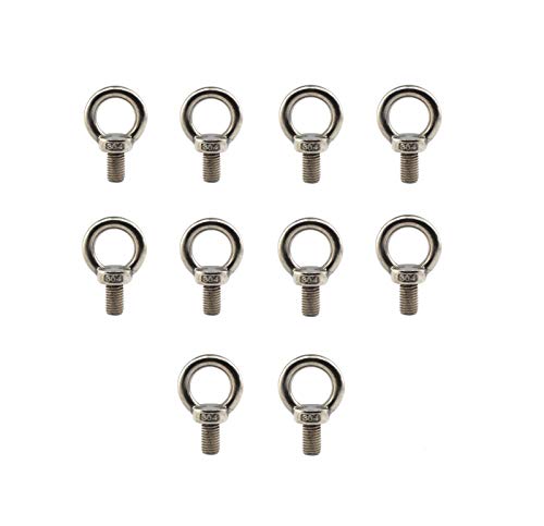 Image of 304 Stainless Steel M8 Lifting Rigging Eyebolt Ring Shaped with Standard Length of Thread Pack of 10 pcs
