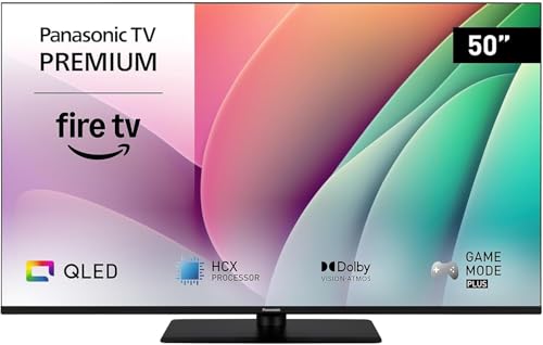 Panasonic Premium TV-50W80AEZC, W80 Serie 50 Zoll, QLED 4K Ultra HD Smart TV, Fire TV, Dolby Vision & Atmos, Game Mode Plus, Alexa Sprachsteuerung, Airplay, Schwarz