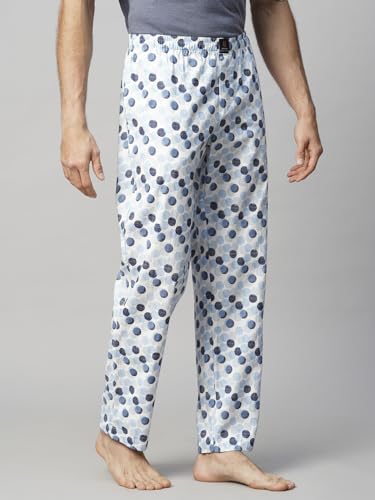 Image of Urban Scottish Men's Blue Checks Woven Cotton Pyjama with Side Pockets