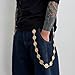FOUTOUKEEP Hip Hop Pants Chain for Men Women, Gold Disk Pattern Punk Jeans Keychain, Gothic Waist Keychains Clothing Accessory, 68cm Wallet Chains