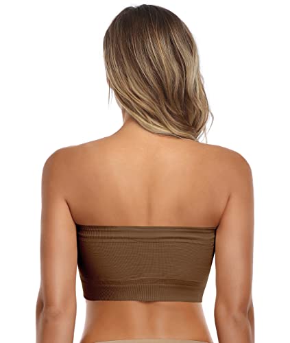 Image of Strapless Comfort Wireless Bra with Slip Silicone Bandeau Bralette Tube Top