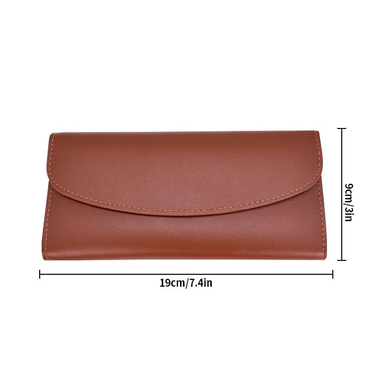Slim Wallet for Women, RFID Blocking Ultra Thin Bifold Credit Card Holder, Long Fashion Wallet Gift for Mother's Day Thanksgiving (Dark brown)3
