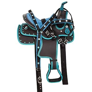 SS19 Synthetic Western Horse Saddle Barrel with Tack Set and All Accessories Included – 14 to 18 Inch – Multicolor, Premium Equestrian Saddle